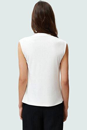 Vücuda Oturan Kolsuz Bluz Viskoz Ribana Kumaş Rahat Kesim Günlük Stil Özel Tasarım