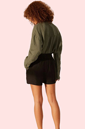 Kadın Keten Şort Geniş Paça Günlük Kombinler İçin Modern Tasarım Yaz Aylarının Vazgeçilmezi