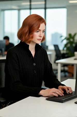 Kadın Dik Yaka Oversize Kalıp Düz Renk Düşük Kol Triko Kazak Soğuk Havalarda Konforlu ve Modern