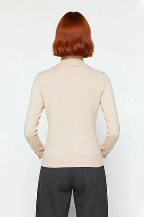 Kadın Basic Balıkçı Yaka Fitted Kesim Triko Kazak Rahat Şık İlkbahar Sonbahar Kombinleri Kaliteli