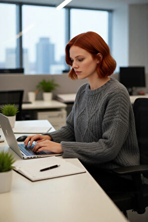 Kadın Kalın Saç Örgülü Oversize Triko Kazak Soğuk Havalar İçin Şık Bisiklet Yaka Standart Kol