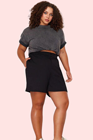 Kadın Pamuk Örme Şort Büyük Beden Rahatlığı Günlük Stil Hafta Sonu Yaz Aylarının Vazgeçilmezi