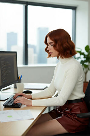 Kadın Fitted Balıkçı Yaka Akrilik Triko Kazak Soğuk Günler İçin Uzun Kollu Şık ve Modern Seçenek