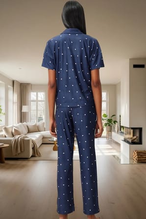 Kısa Kollu Uzun Paçalı Kalpli Pijama Takımı Ev Konforu İçin Mükemmel Seçim
