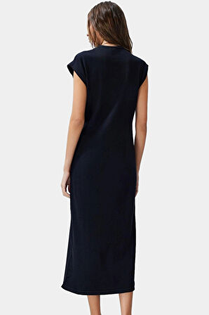 Akrilik Pamuk Triko Maxi Elbise Rahat Günlük Kullanım İçin Şık Görünüm Trend Tasarım Modern Stil