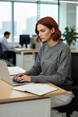 Kadınlar İçin Uzun Kollu Ajurlu Detaylı Triko Kazak Rahat Kesim Şık Tasarım Gündüz Gece Kaliteli