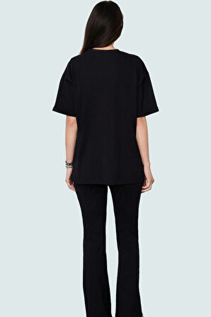 Yazlık Kadın Pamuk T shirt Pantolon Takımı Rahat Şık ve Nefes Alabilir Kullanım Modern Stil