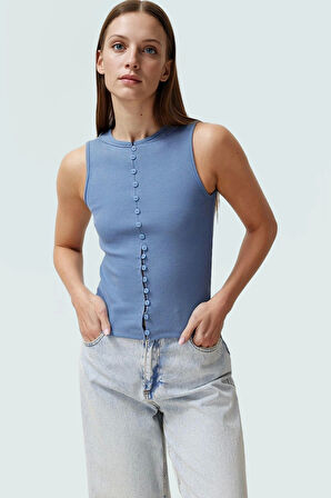 Kadın Kolsuz Örme Bluz Kayık Yaka Fitted Kalıp Rahat Günlük Stil Ve Şık Modern