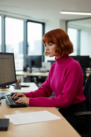 Kadın Düz Desen Dik Yaka Balon Kol Crop Kesim Triko Kazak Kışlık Akrilik Karışımlı Günlük Giyim