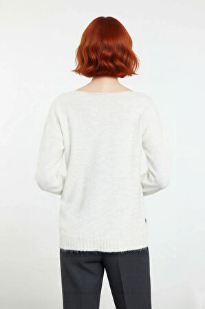 Kadın Basic Kayık Yaka Oversize Triko Kazak Rahat Ve Şık İlkbahar Sonbahar Günlerine Özel Kaliteli