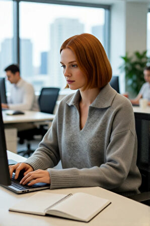 Kadınlar İçin Kışlık Oversize Basic Triko Kazak Polo Yaka Düşük Kol Yumuşak Dokusuyla Konfor Sunar