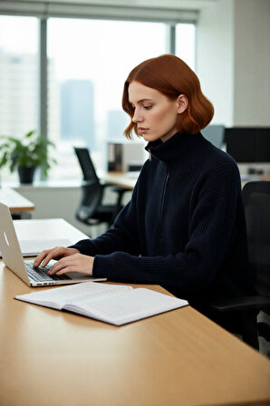 Kadın Basic Siluet Uzun Boy Düz Desen Rahat Kesim Kalın Triko Kazak Kış Kombinleri İçin Kaliteli