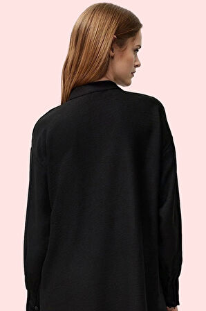 Kadın Uzun Kollu Dokuma Gömlek Rahat Kesim Hakim Yaka Ramadan Koleksiyonu Günlük Kombinler