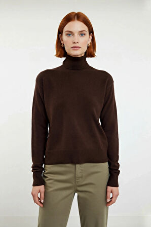 Kadın Uzun Kollu Regular Kesim Yünlü Triko Balıkçı Yaka Kazak Soğuk Günlerin Vazgeçilmezi Kaliteli