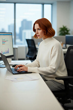 Kadınlara Özel Oversize Kesim Yünlü Dik Yaka Kazak Soğuk Günler İçin İdeal Günlük Konfor Kaliteli