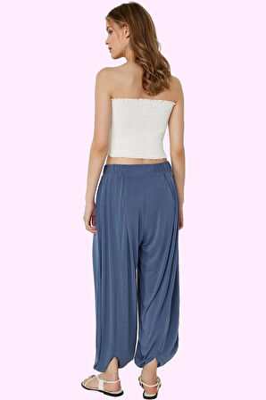 Kadın Modal Şalvar Pantolon Geniş Paça Pileli Koleksiyonu Günlük Dayanıklı Malzeme