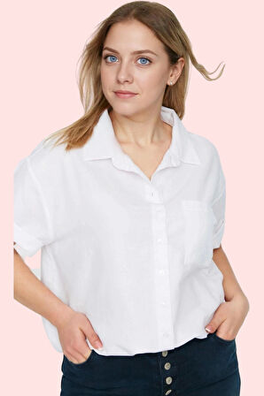 Kadın Kısa Kollu Gömlek Relaxed Kalıp Dokuma Kumaş Casual Yazlık Yaz Aylarının Vazgeçilmezi