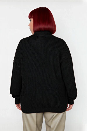 Kadın Düşük Kol Polo Yaka Selanik Örgü Kalın Akrilik Triko Kazak Kış İçin Basic Şıklık Kaliteli