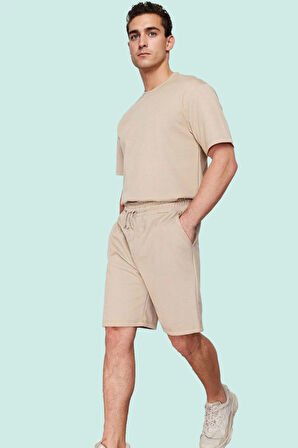 Erkek Yazlık Şort; Nefes Alan Örme Kumaş Boru Paça Rahat Kalıp Günlük Stil Kaliteli Malzeme