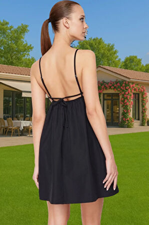 Şık Kadın Mini Abiye Elbise Pamuklu Dokuma Cut Out Detaylı Özenle Seçilmiş Modern Stil Rahat Ve Şık