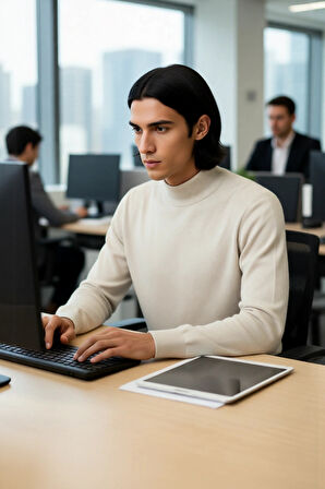 Soğuk Havaların Vazgeçilmezi Erkek Regular Fit Triko Kazak Dik Yaka Konforlu Düz Tasarım Kaliteli