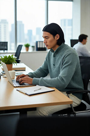 Erkek Modern Düğmeli Dik Yaka Fitted Kalıp Triko Kazak Soğuk Kış Günleri İçin İdeal Şık Seçim