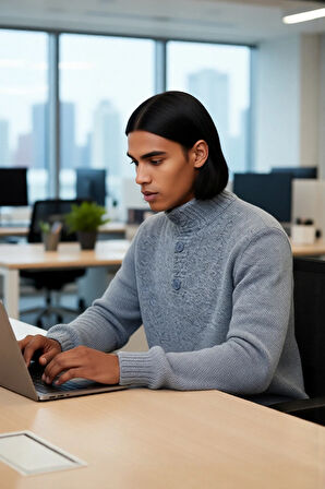 Erkek Modern Düğmeli Dik Yaka Fitted Kalıp Triko Kazak Soğuk Kış Günleri İçin İdeal Şık Seçim