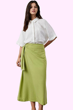 Kadın Düz Desenli Maxi Etek Rahat Kalıp Günlük Kombinler Hafta Sonu Yaz Aylarının Vazgeçilmezi