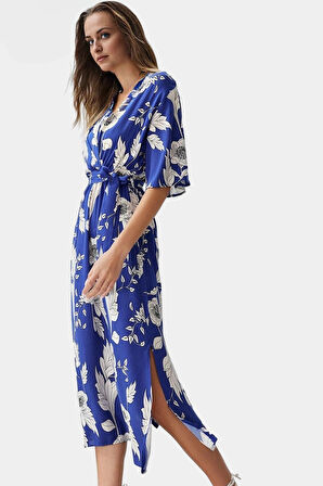 Yazlık Çok Çiçekli A Kesim Maxi Elbise Rahat Şık ve Nefes Alabilir Mükemmel Uyum