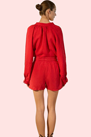 Kadın Keten Şort Geniş Paça Günlük Kombinler İçin Modern Tasarım Yaz Aylarının Vazgeçilmezi