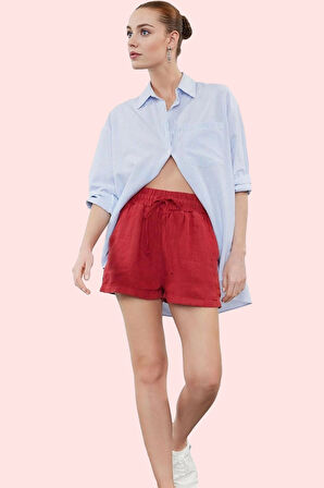 Kadın Keten Şort Geniş Paça Günlük Kombinler İçin Modern Tasarım Yaz Aylarının Vazgeçilmezi