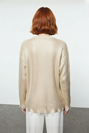 Kadınlara Özel Relaxed Fit Bisiklet Yaka Uzun Düşük Kol Triko Kazak Sonbahar Kış Konforu Kaliteli