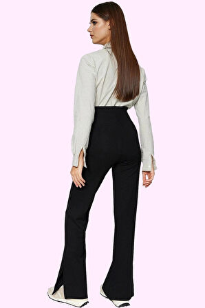 Kadın Flare Pantolon İspanyol Paça Yüksek Bel Günlük Şıklık Hafta Sonu Yaz Aylarının Vazgeçilmezi