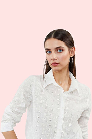 Kadın Crop Basic Gömlek Pamuk Dokuma Kumaş Rahat Günlük Stil Hafta Sonu Yaz Aylarının Vazgeçilmezi