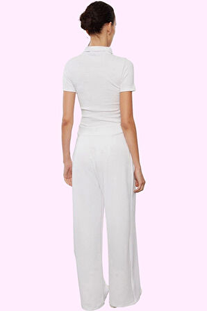 Kadın Renk Casual Yüksek Bel Geniş Paça Pantolon Günlük Kullanım Yaz Aylarının Vazgeçilmezi