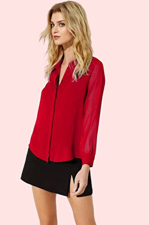 Kadın Şık Dokuma Gömlek Basic Siluet Nefes Alan Kumaş Günlük Ve İş Yaz Aylarının Vazgeçilmezi