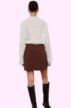 Kadın Mini Etek Yüksek Bel A line Dokuma Gabardin Günlük Stil Hafta Sonu Dayanıklı Malzeme