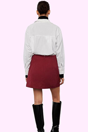 Kadın Mini Etek Yüksek Bel A line Dokuma Gabardin Günlük Stil Hafta Sonu Dayanıklı Malzeme