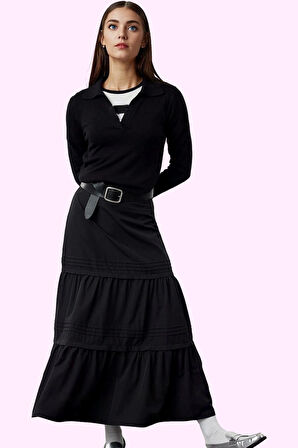 Kadın Maxi Etek Poplin Kumaşlı Ramadan Koleksiyonu Günlük Tarz Hafta Sonu Kaliteli Malzeme