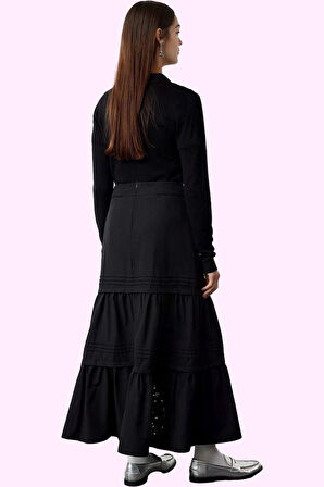 Kadın Maxi Etek Poplin Kumaşlı Ramadan Koleksiyonu Günlük Tarz Hafta Sonu Kaliteli Malzeme