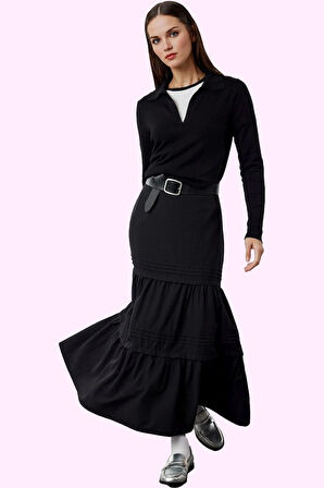 Kadın Maxi Etek Poplin Kumaşlı Ramadan Koleksiyonu Günlük Tarz Hafta Sonu Kaliteli Malzeme