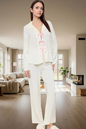 Rahat Viskon Pijama Takımı; Renk Uzun Kollu Boru Paça Ömürlü Özenle Seçilmiş