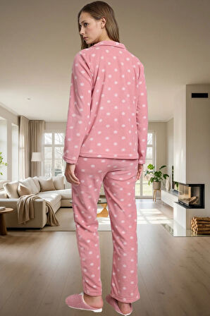 Rahat Kalıp 100% Polyester Polar Pijama Takımı Kış İçin İdeal Kullanım