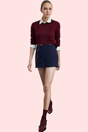 Kadın Mini Şort Etek Yüksek Bel Dar Paça Kısa Boylu Yazlık Günlük Yaz Aylarının Vazgeçilmezi