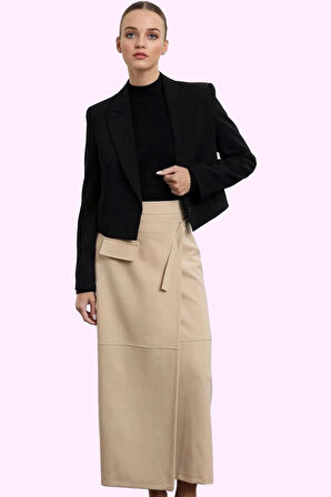 Kadın Düz Desen Maxi Etek Kemerli Anvelop Model Ramadan Koleksiyon Günlük Kaliteli Malzeme