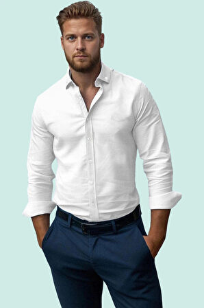 Erkek Klasik Oxford Gömlek; Kolay Ütü Günlük ve İş İçin Mükemmel Yaz Aylarının Vazgeçilmezi