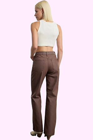 Kadın Pamuklu Düz Desen Wide Leg Pantolon Günlük Kullanım Hafta Sonu Yaz Aylarının Vazgeçilmezi