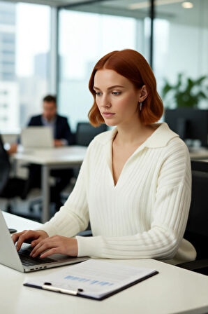 Kadınlara Özel Oversize Fitilli Triko Kazak Düşük Kol Polo Yaka Kış Sezonu İçin İdeal Günlük Giyim