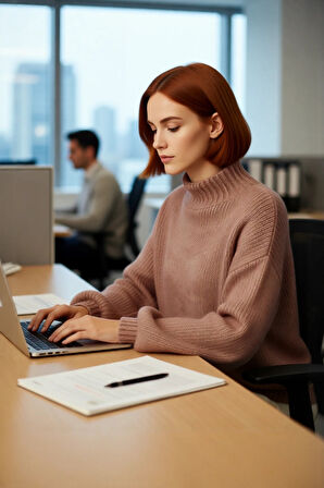 Kadın Oversize Dik Yaka Triko Kazak Soğuk Günlerde Konforlu ve Rahat Bir Görünüm Sunar Kaliteli