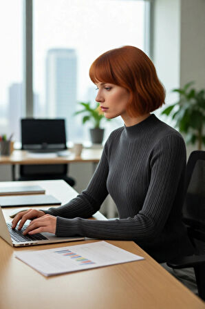 Kadın Fitted Dik Yaka Fitilli Uzun Kollu Triko Kazak Günlük Basic Siluet Kış Sonbahar Konforu